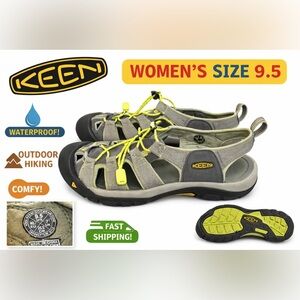 Keen Newport H2 Womens Size 9.5 Gray Neon Beach Waterproof Hiking Sandals